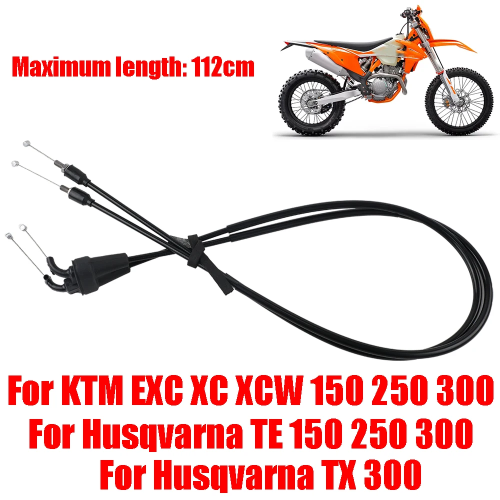 For KTM EXC XC XCW 150 250 300 Husqvarna TE 150 250 300 TX Motorcycle Two Throttle Cable Accelerator Control Oil Line Steel Wire