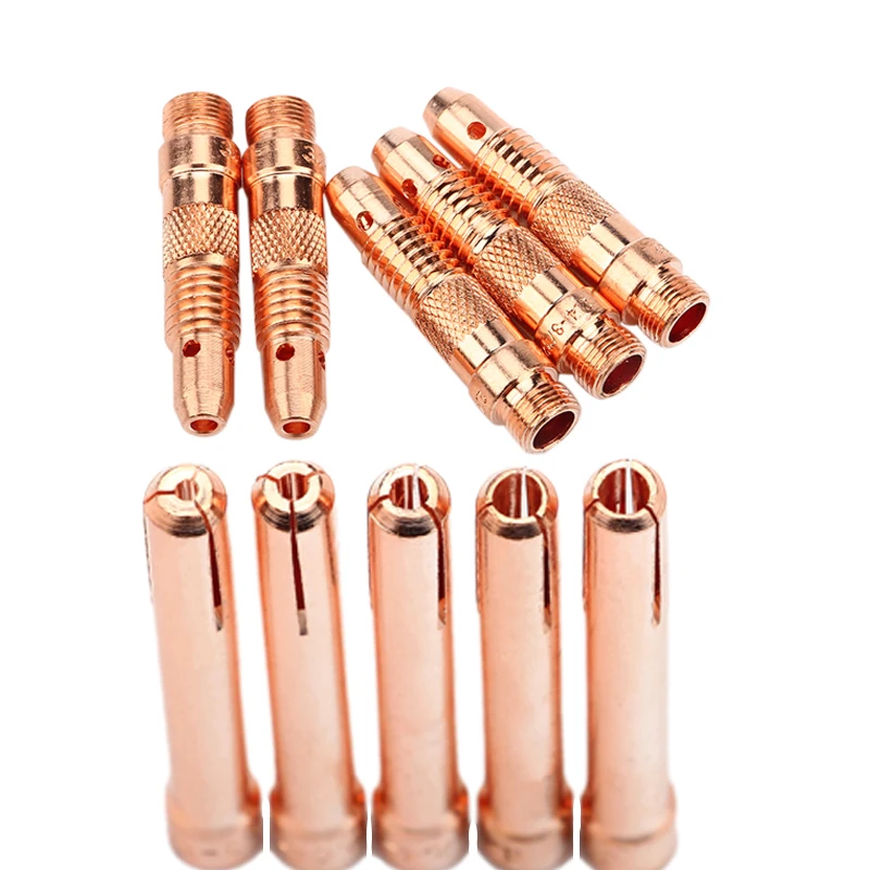 5/10Pcs WP-17/18/26 Argon Arc Welding Machine Accessories 1.6mm/2.0mm/2.4mm/3.0mm/3.2mm TIG Tungsten Collet Body and Collet