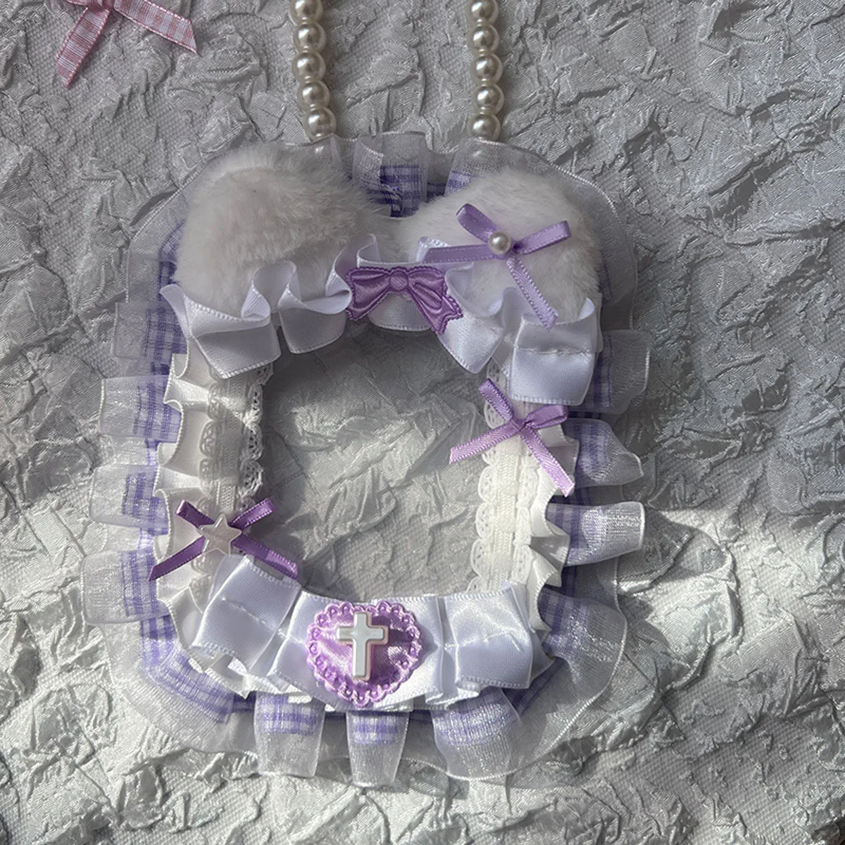 الحلو DIY الشريط لوليتا الدانتيل مع سلسلة اللؤلؤ Photocard حالة أنيمي المعبود عرض صور حامي القضية #5