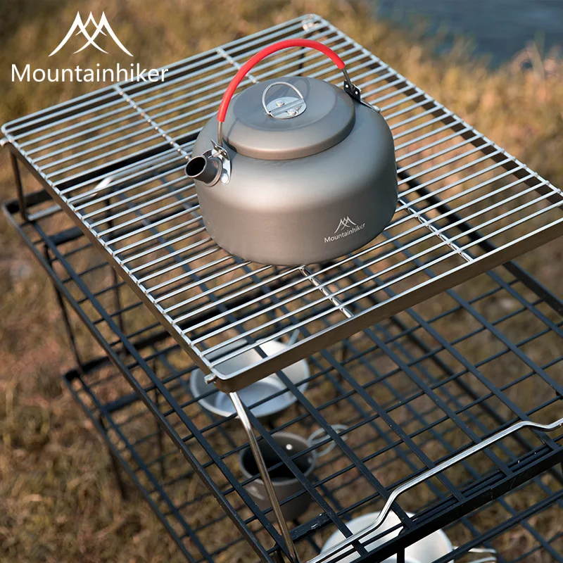 Outdoor Camping Kettle Mountainhiker Aluminium Alloy 1.4L Lightweight Durable Picnic Portable Teapot With Mesh Coth Storage Bag