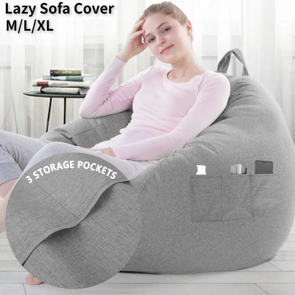 Pokrowiec na sofę Lazy z trzema bocznymi kieszeniami Pokrowce na krzesła bez wypełniacza Pokrowiec na torbę Lazy Seat Pouf Couch Tatami Living Room