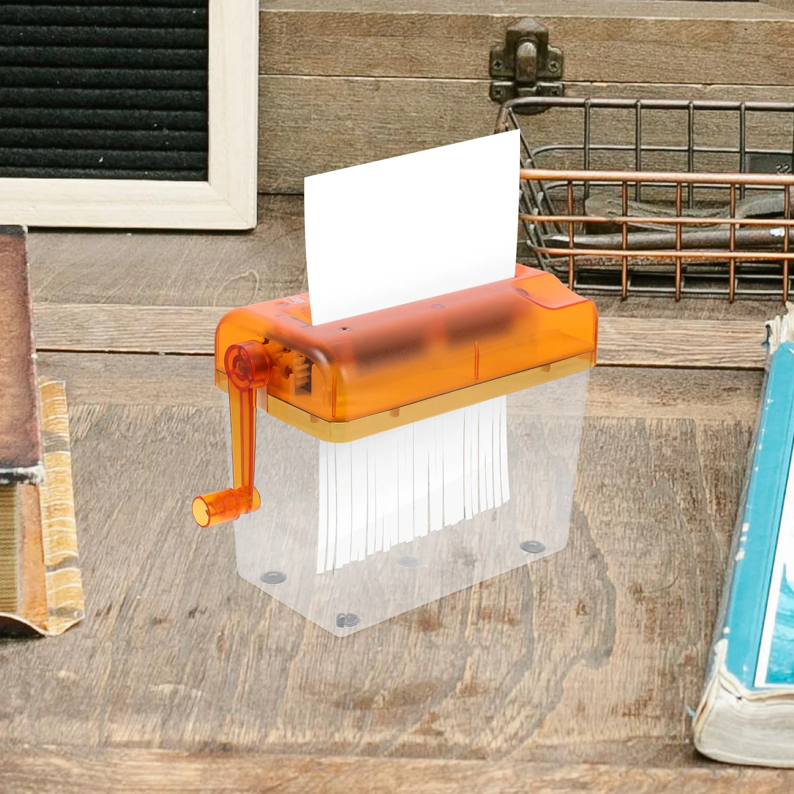 

Shredders for Home Use Commercial Paper Manual Handheld Mini Orange Document Office