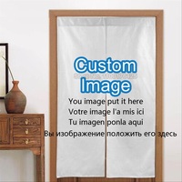 Custom Door Curtain Linen Cotton Blackout Doorway Curtains Thermal Insulated Tie Up Shade Hanging Drapes for Kitchen Decor