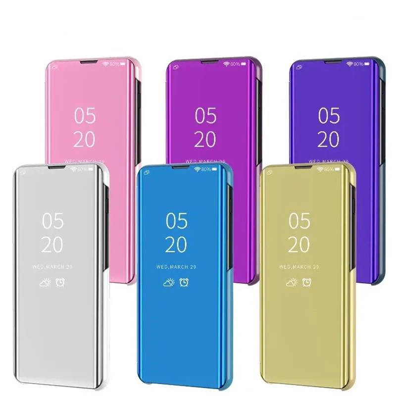 Wstrząsoodporne etui do Samsung Galaxy S22 Plus + S23 Ultra S24 S20 S21 FE Mirror Flip Cover A52 A52S