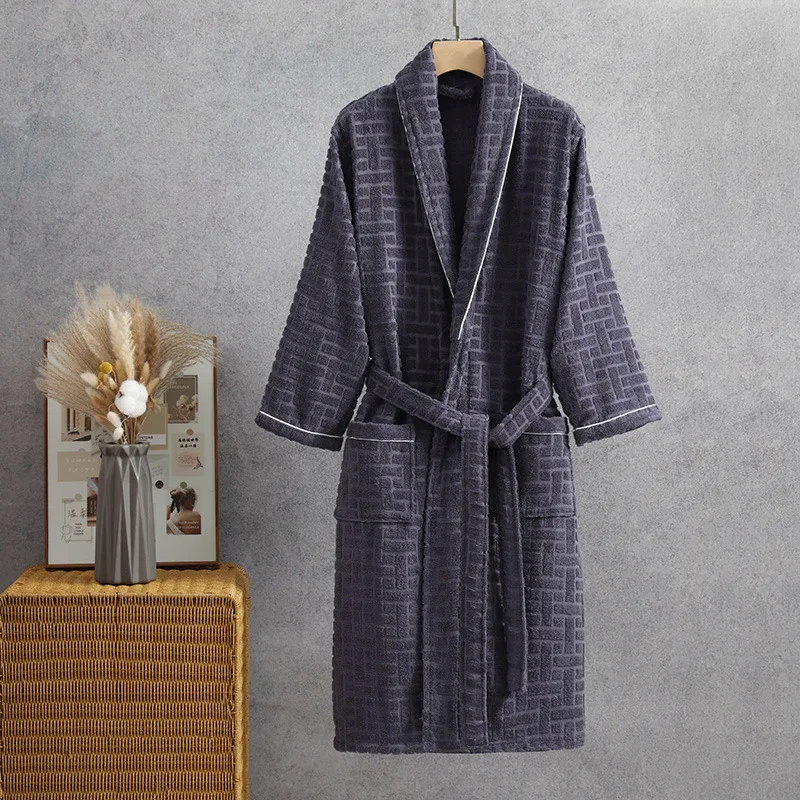 

Cotton Bathrobe Couple Women Men Terry Towel Bathrobe Male Terry Cloth Bath Robe