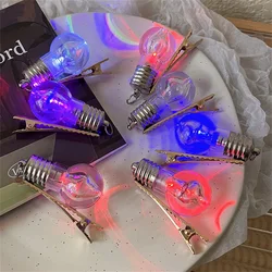 New Funny Luminous Hairpin Lighted Bulb Shape Hair Clips for Women Strange Creative Party Hairpins Girls Hair Accessories