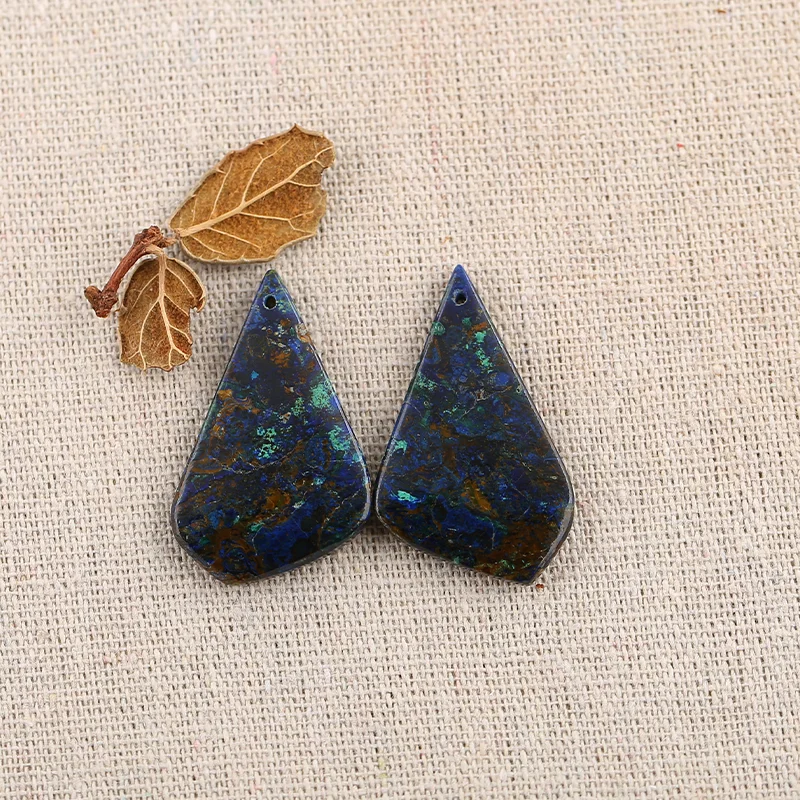 

B&F Blue Azurite Earring Beads for Jewelry Making, Handmade Natural stones beads, Stones for jewelry Making Supplies