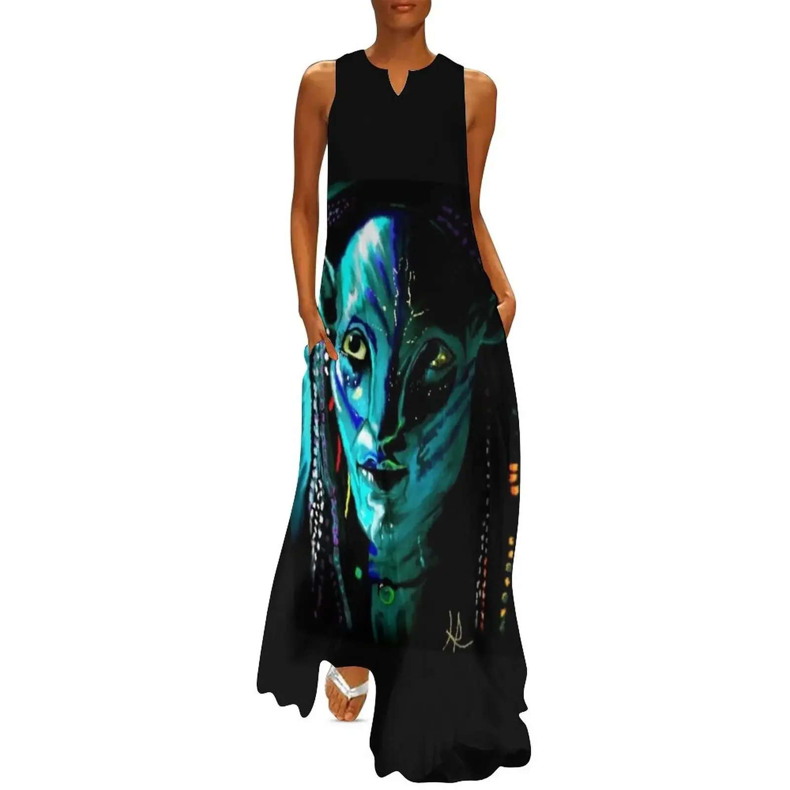 Navi Long Dress beach dress summer women's dress 2025 summer for women 2025 Aesthetic clothing