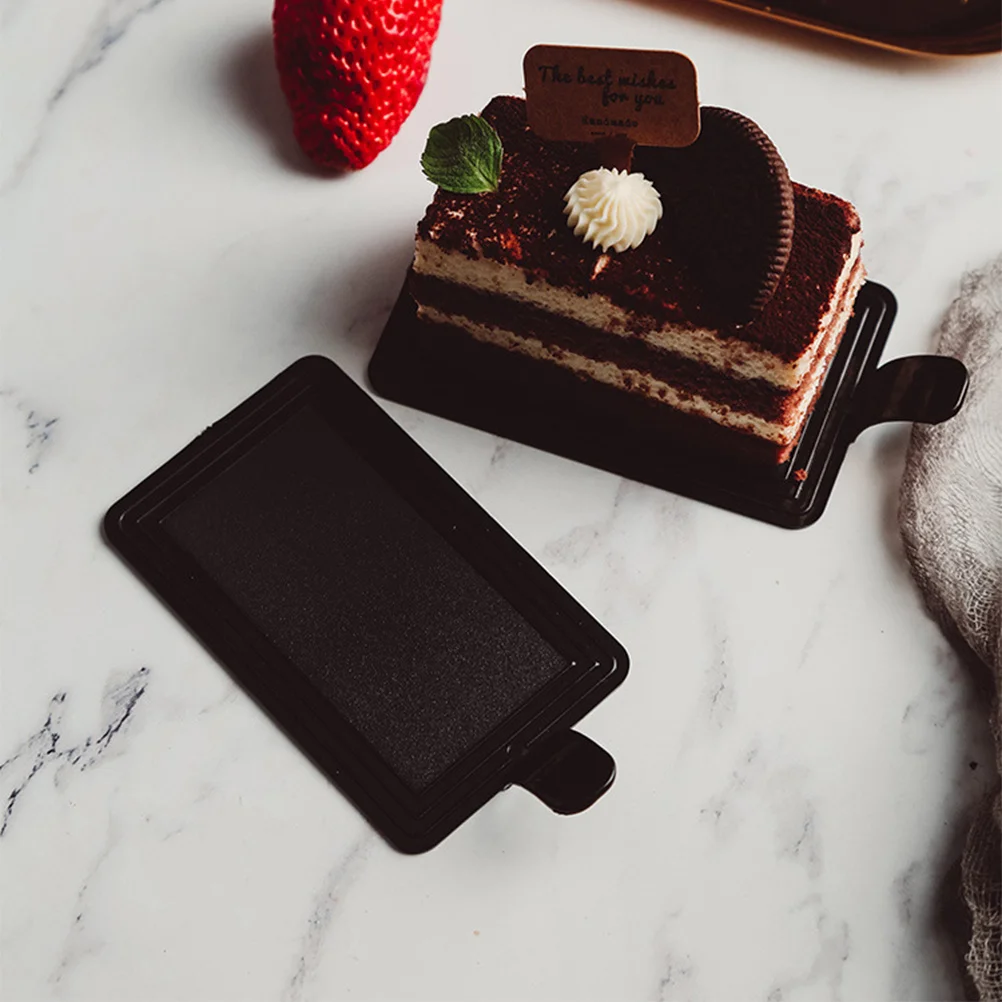 

100Pcs Cake Circles Tray 10x6cm Black Rectangular Dessert Board for Wedding Fondant Blossom Tart DIY Piping Cake Boards Tray