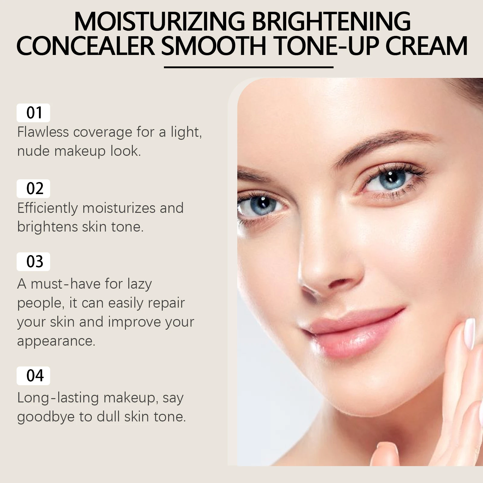 Korektor BB Cream Wodoodporny, pełne pokrycie, zakrywający przebarwienia, pryszcze, kontrola sebum, krem ​​CC do twarzy, rozjaśniający makijaż, kosmetyki