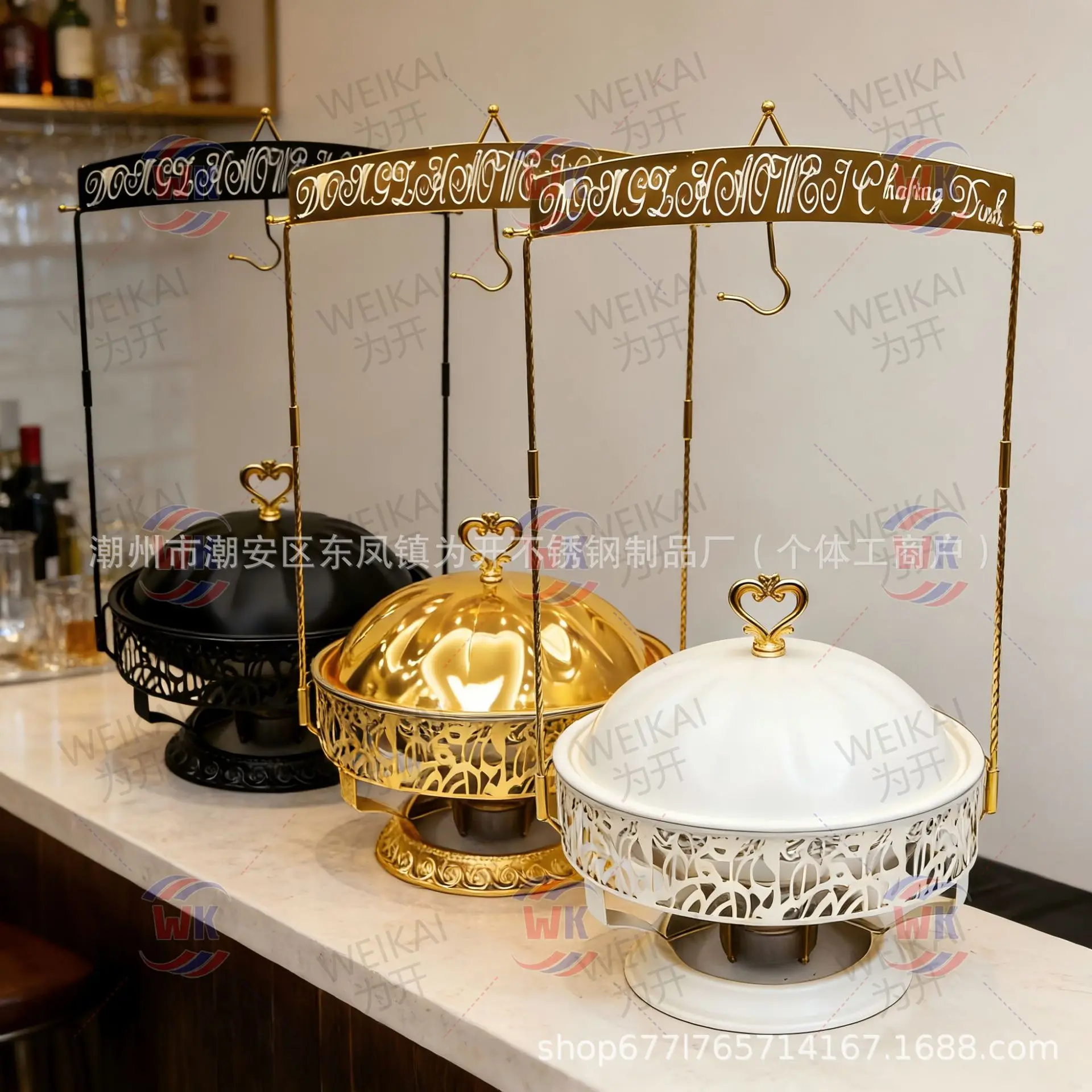 Golden Elegant Middle East Hotpot Food Warmer Chafing Dishes