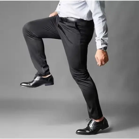 Pantaloni da uomo di grandi dimensioni da uomo grasso sottile estivo elasticizzato più pantaloni grassi più grandi pantaloni casual dritti da uomo larghi JJ431