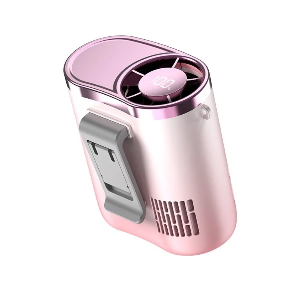 

Mini Portable Waist Clip Fan Strong Airflow Compact Design Cooling Fan LED Display USB Rechargeable Mini Electric Fan Climbing