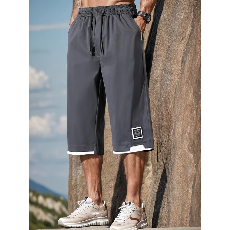 Men's Fashion Fake Two Piece Shorts With Drawstring Casual Pants Summer Daily Wear Party Holiday Beach  Wear
