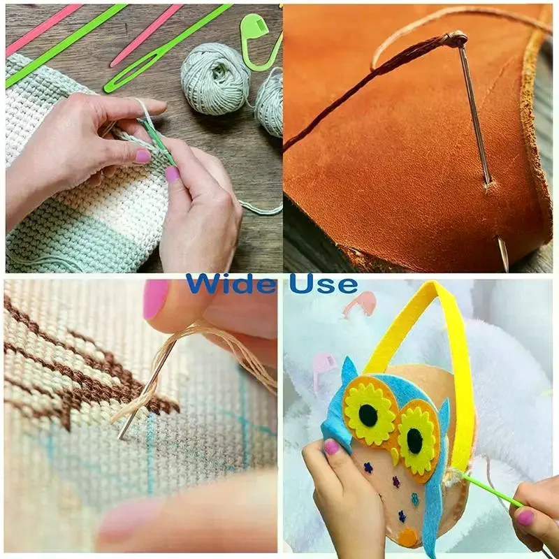 26Pcs Sewing Knitting Kits Large Eye Blunt Yarn Needles & Plastic Weaving Needles & Crochet Locking Counter Stitch Markers Tools