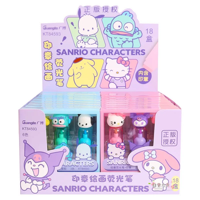 24PC/lot Sanrio Melody Kuromi 6 màu ấn trên mèo Kawaii bằng bút máy làm thẻ trường học