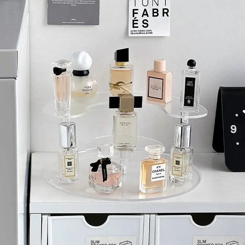 Acrylic Perfume Shelf, Stepped Cosmetics Storage Box, Table Top Lipstick, Makeup Sample Display Rack, Acrylic