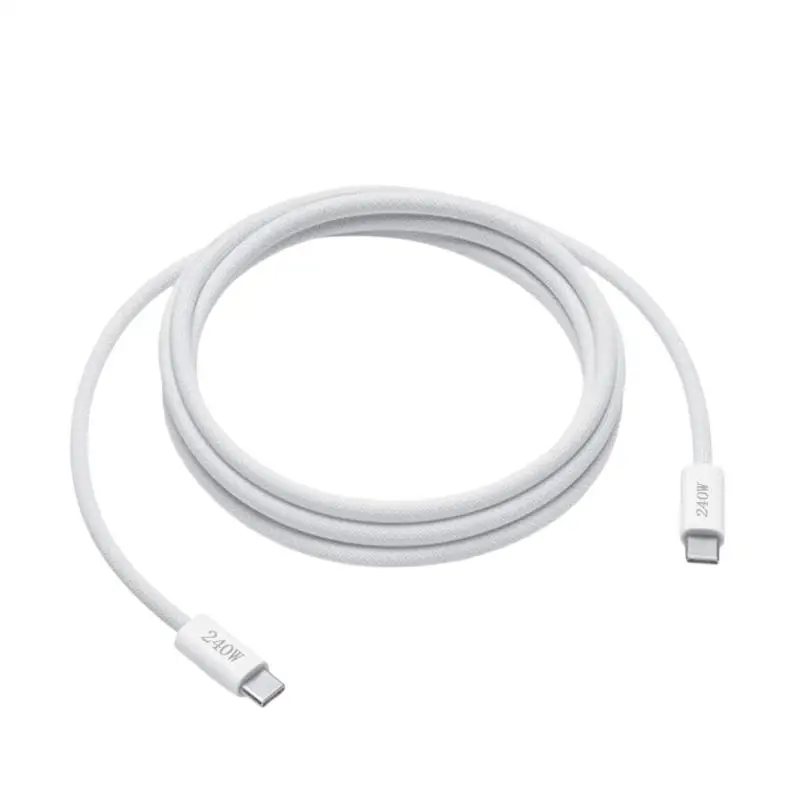 Braided Dual Type C Cable, 240W fast charging. High-speed data cord, universal compatible with mobile phones