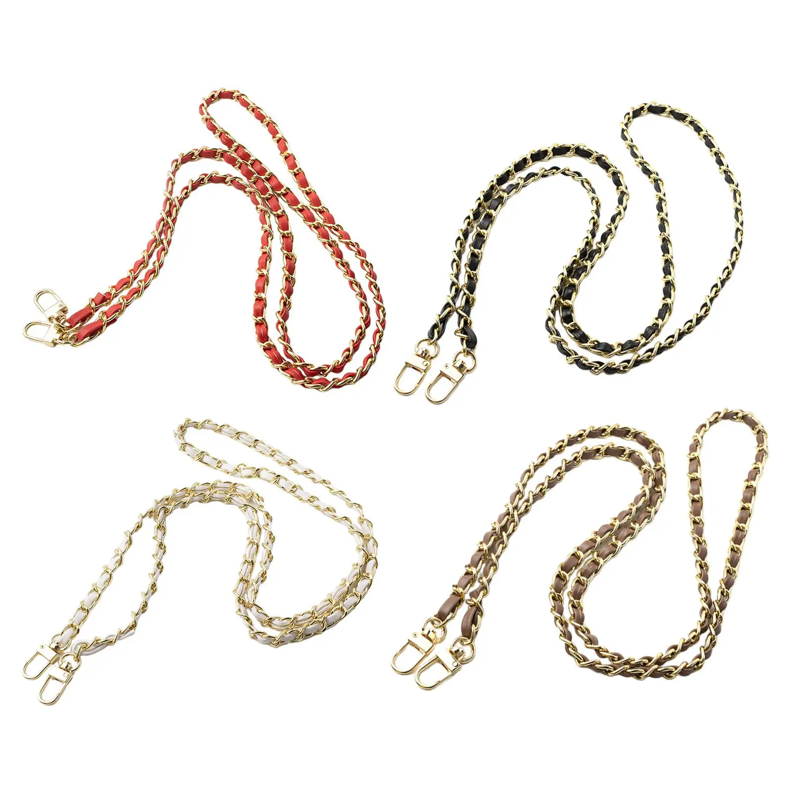 Flat Chain Straps Shoulder Bag Replacement Extender Handle for Women Purse Clutch Tote Bag DIY Metal Buckle