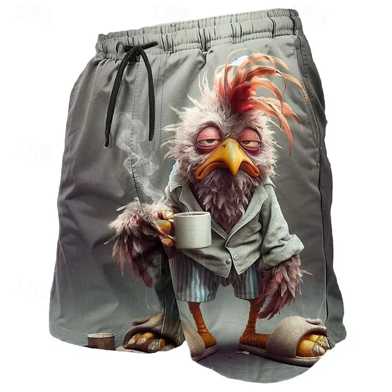 

Summer Men's Funny Ugly Animals Shorts Swimming Trunks Board Shorts Fashion Streetwear Pocket Drawstring Shorts Men's Underwear