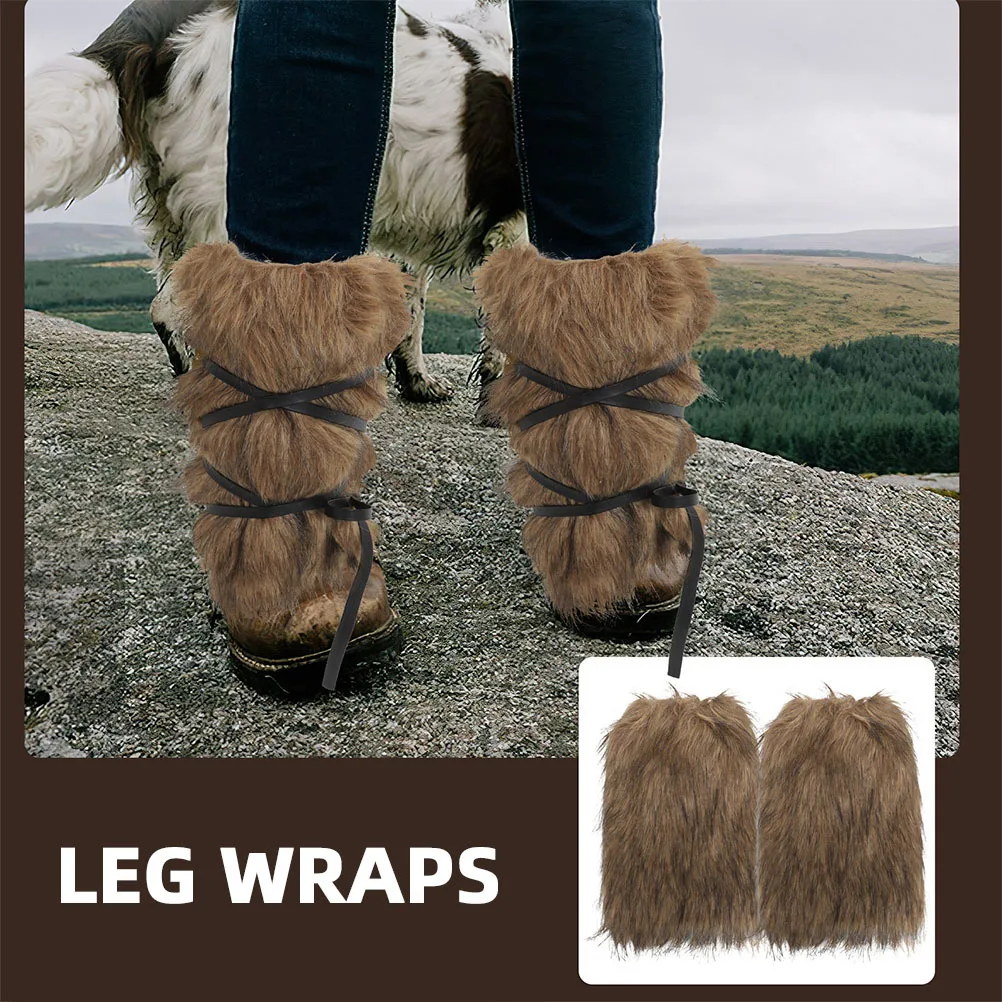 قطعتان من أزياء يلتف الساق بتصميم الفايكنج للجنسين من البوليستر الناعم القابل للتعديل مناسب لإكسسوارات الشتاء لحفلات الهالوين #5