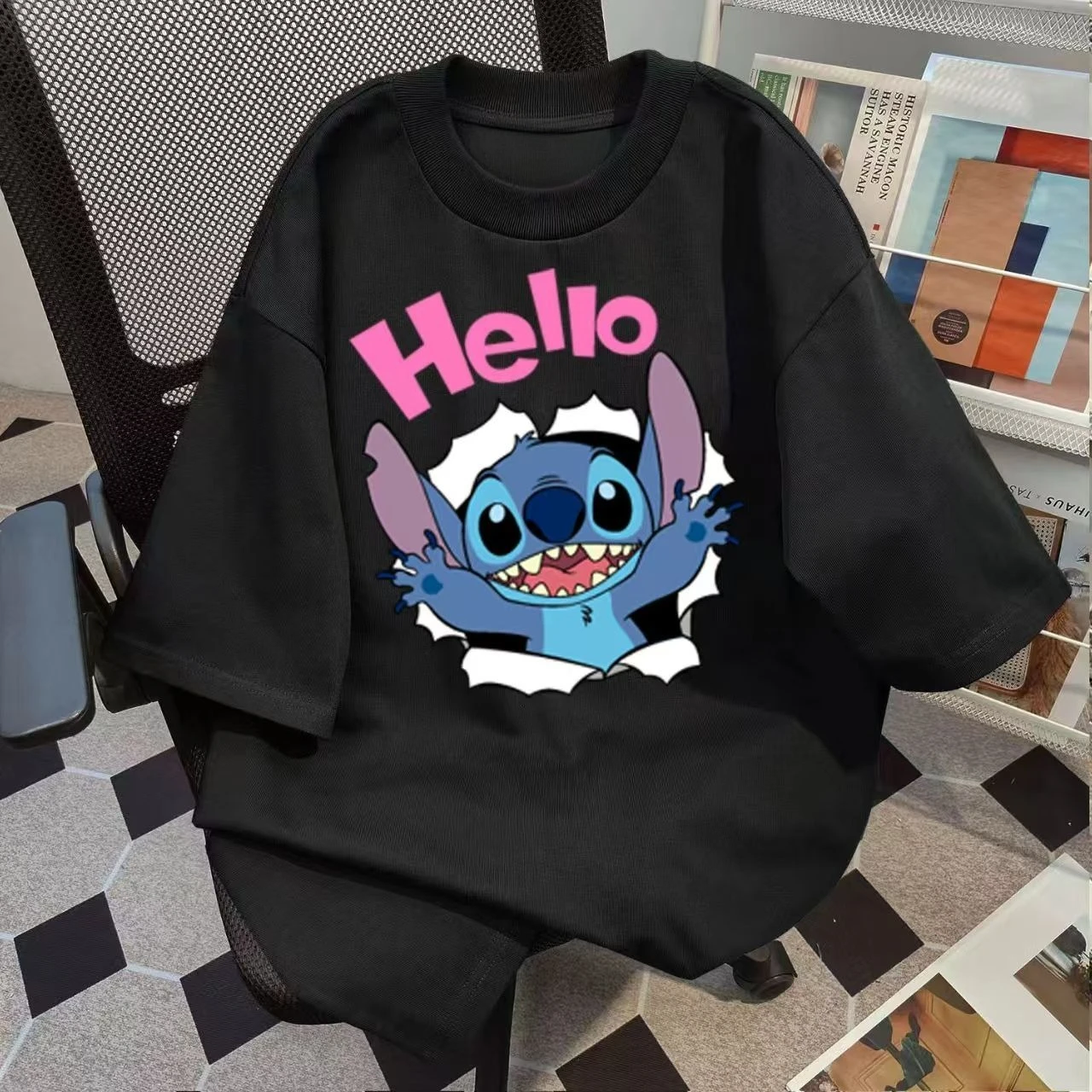 

Модная женская футболка с мультяшным принтом и коротким рукавом, женская футболка в стиле Харадзюку, повседневная одежда с круглым вырезом, топ унисекс, уличная одежда Y2k