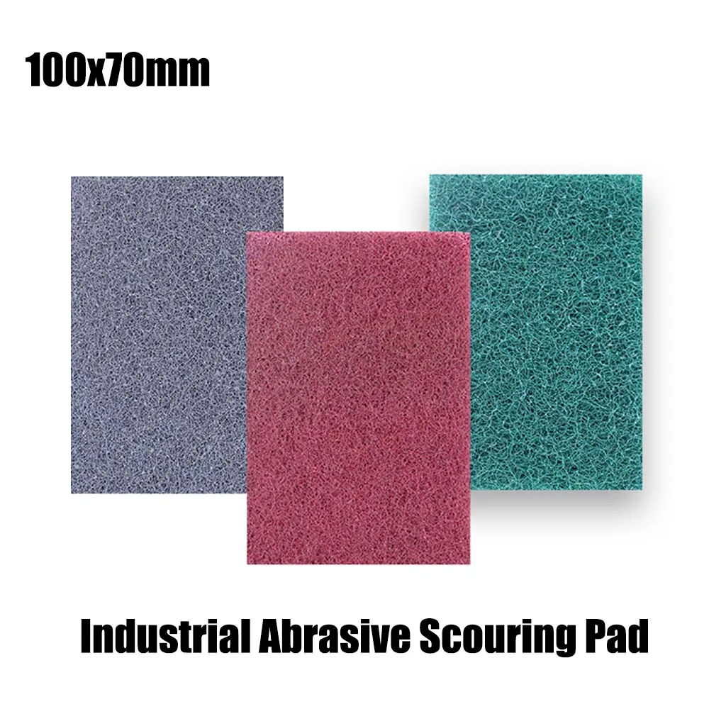 

3pcs Industrial Abrasive Scouring Pad Fine Medium Coarse Grade Nylon Cleaning 100x70mm Scouring Pads Metal Polishing Grinding