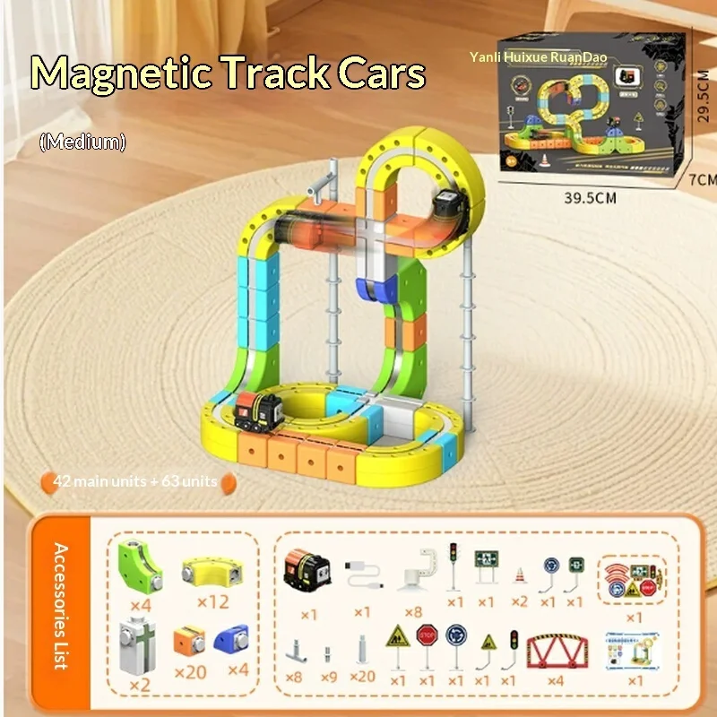 Neue Vielzahl Von Elektrischen Schienen Auto Anti-Schwerkraft Magnetische Zug Kinder Pädagogisches Diy Bausteine Zusammengebauten Weihnachten Spielzeug