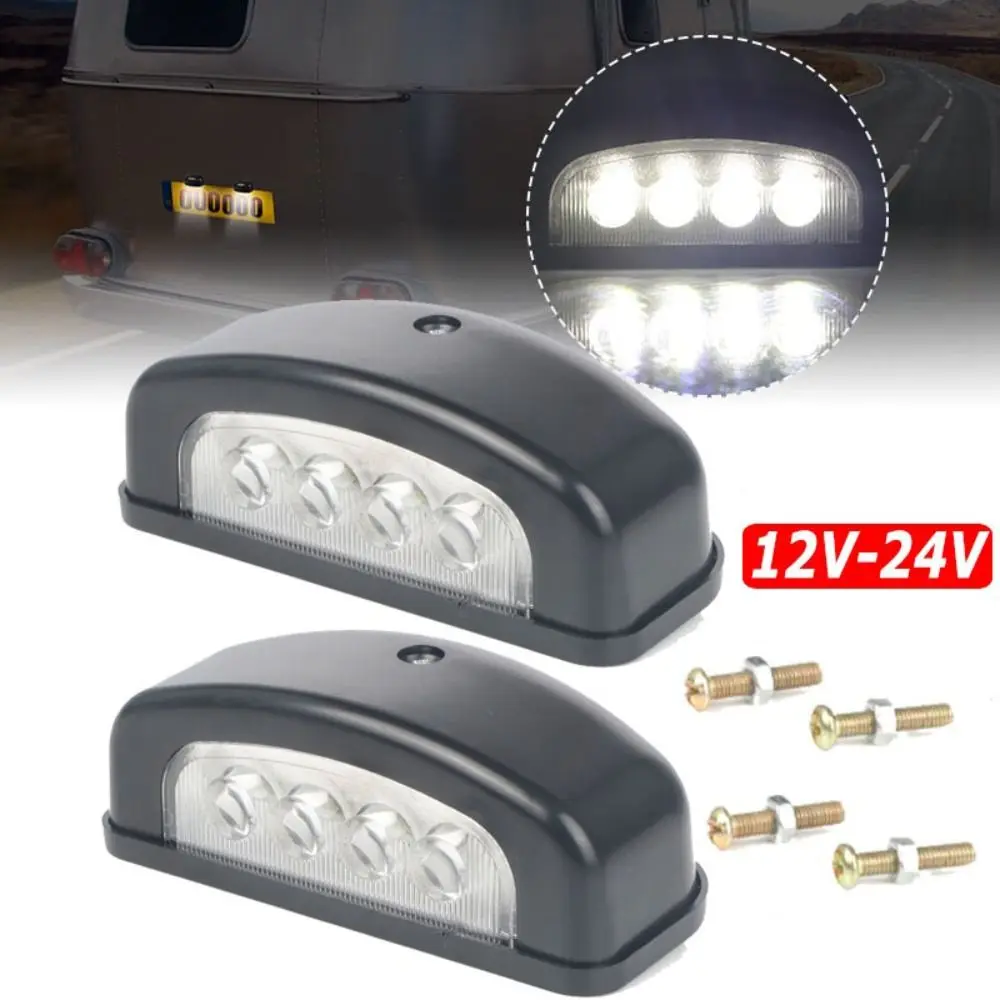 

RV Van 12-24V Светодиодный светильник номерного знака Водонепроницаемый декоративный светильник Задний фонарь номерного знака Белая лампа 4 светодиода Лампа номерного знака Прицеп