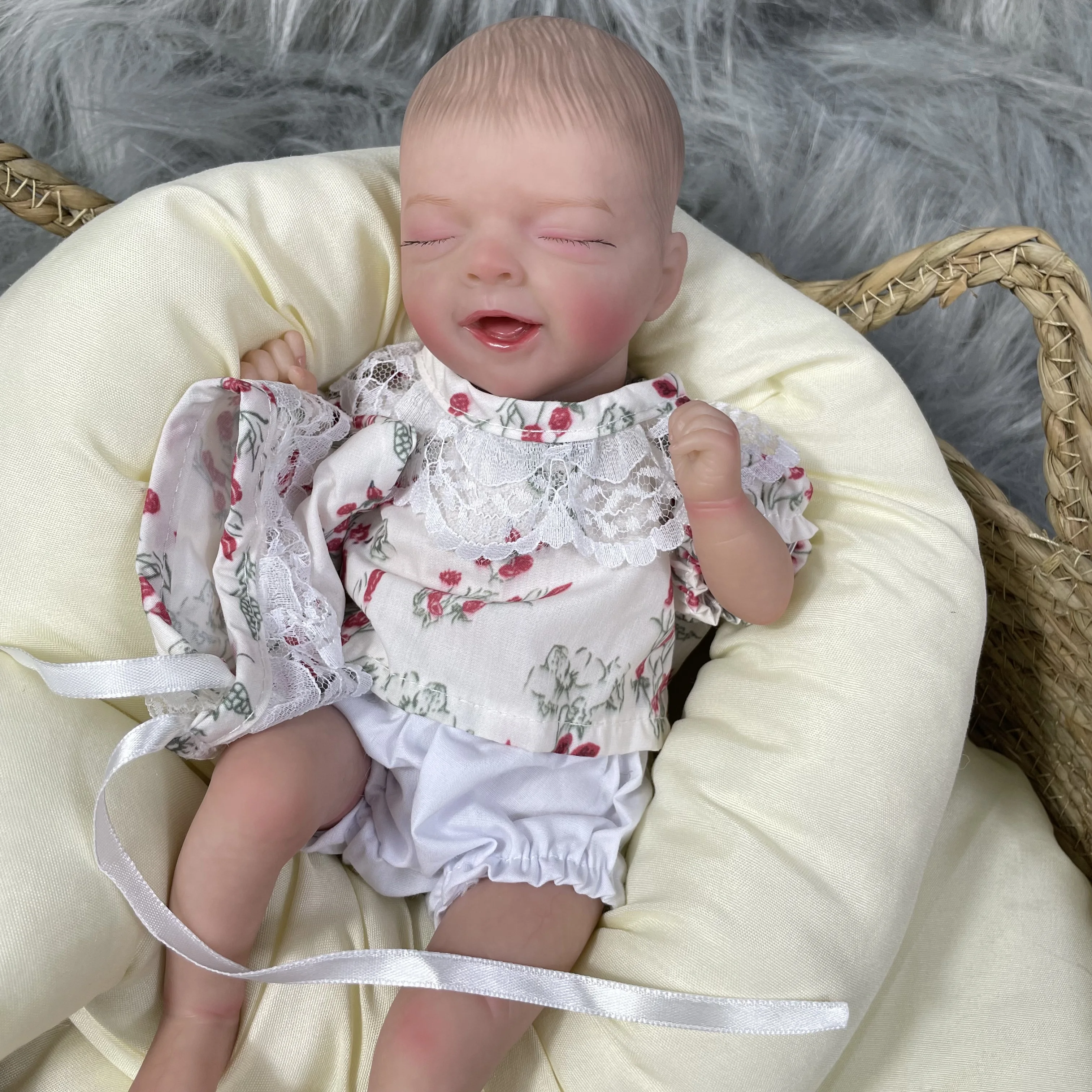 30cm Mini wieder geborene Baby puppen Salia Lächeln Palme Puppe weichen Stoff Körper 3d Haut sichtbare Adern Sammler kunst Puppe Geschenk für Mädchen