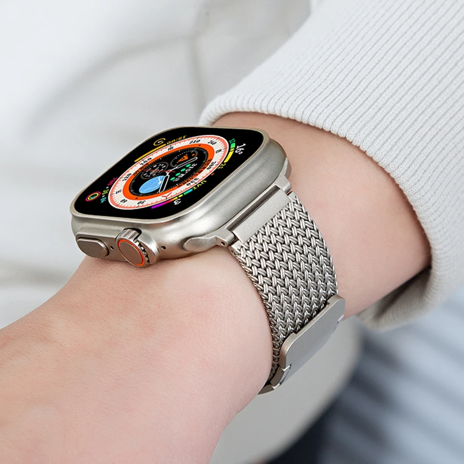 Pasek ze stali nierdzewnej do Apple Watch Band Ultra 2 49mm Iwatch Series 11 10 9 8 6 7 SE 46/45/44/42/41/40/38mm Magnetyczna bransoletka — zdjęcie produktu 3
