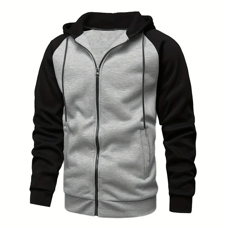 2024 autumn and winter New zipper cardigan plus Fleece men\'s hoodie casual hooded men\'s Fashion daily long-Sleeved men\'s hoodie