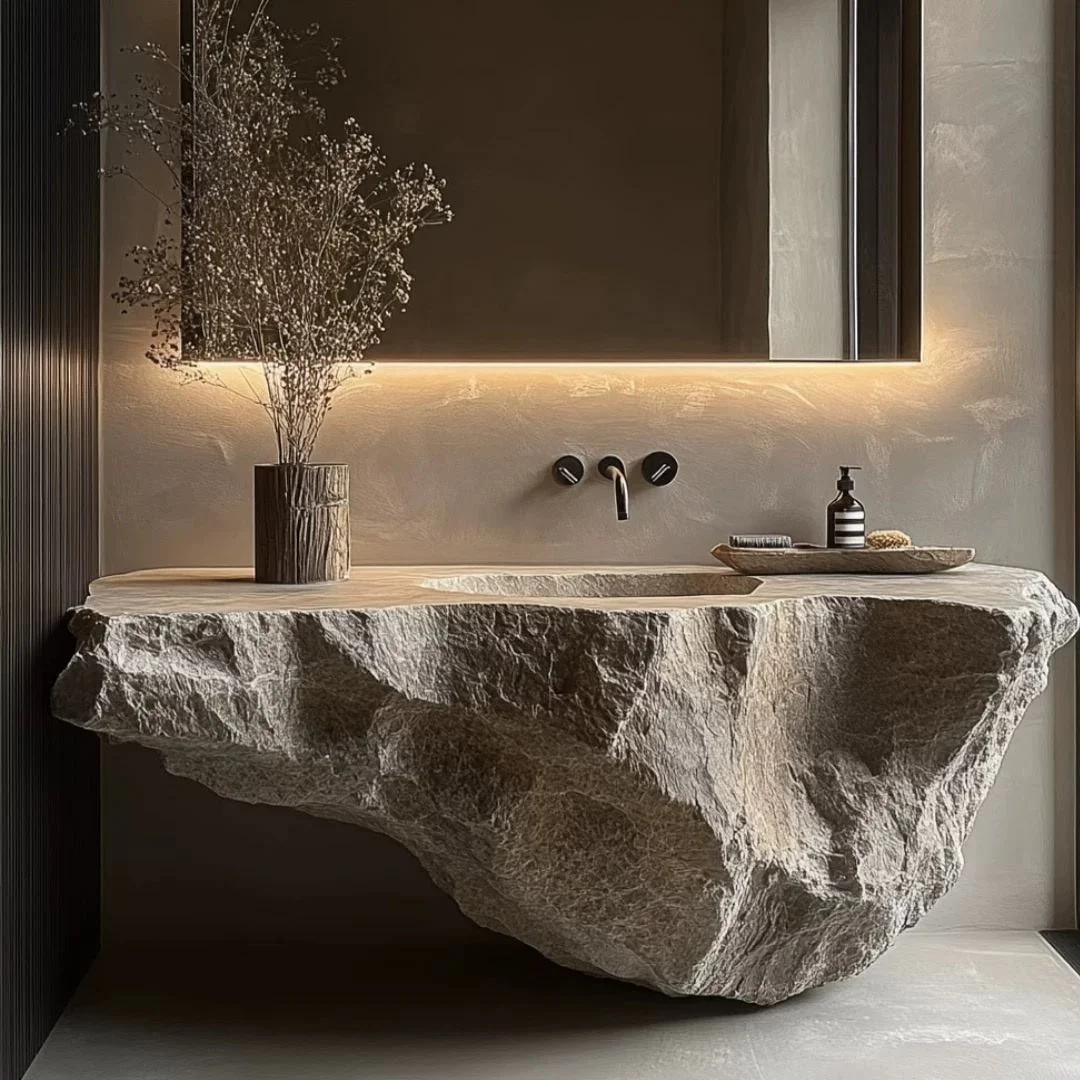 Luxury Stone Baths,Modern Design Customized Wall Mounted Natural Stone Sink Limestone And Marble Washbasin For Bathroom Use