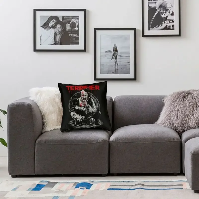 Ter 사이uters Movie Horror Art Slasher Halloween Poszewka na poduszkę Sofa Pokój dzienny Kwadratowa poszewka na poduszkę 40x40 Poszewki na poduszki