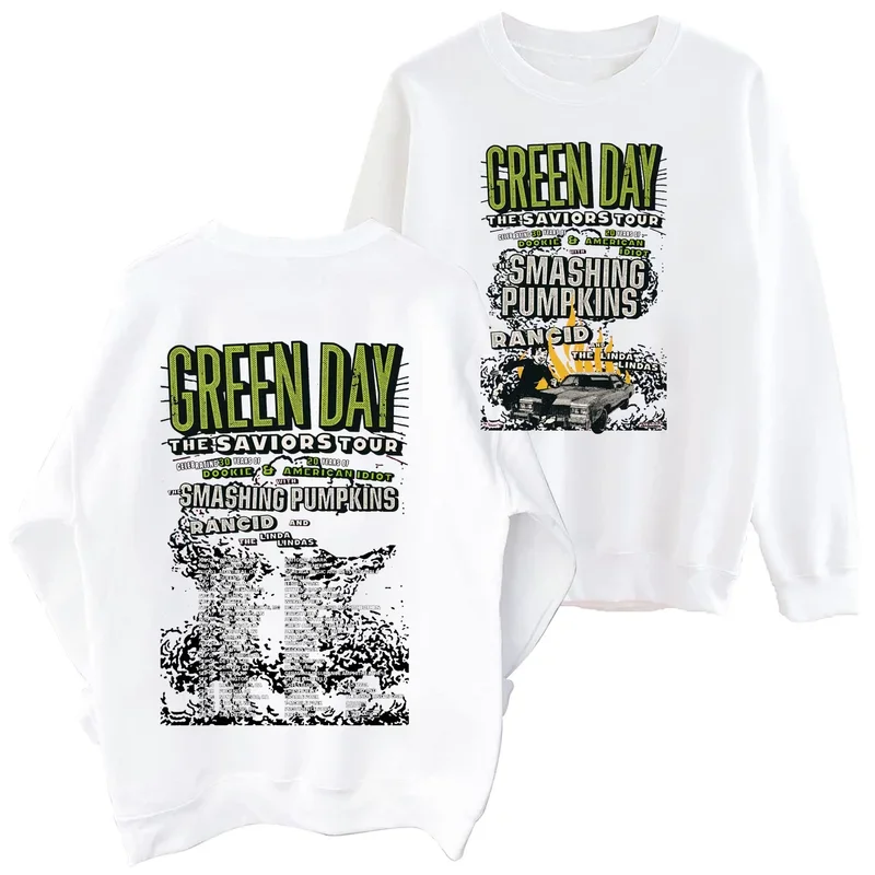 2024 Green Day Saviors Sweatshirt Man Woman Round Neck Long Sleeve Oversized Hoodie Fans Gift