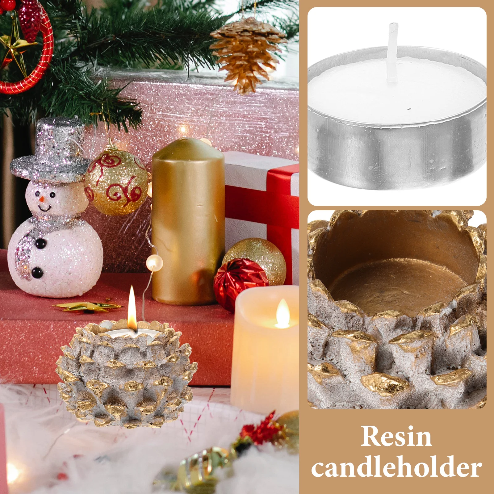 

Pine Cone Holder Resin Decorative Vintage Style Desktop Adornment Christmas Table Decor Xmas Centerpiece