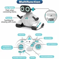 Smart RC Robot Voice Control Dancing Singing 6-Wheel Touch Sensitive STEM Educational Toy Gift for Kids Boys Girls Age 3+ 2