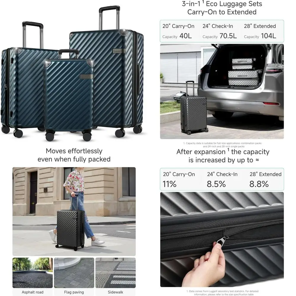 

Расширяемый набор чемоданов Hard Shell Spinner, 3 предмета, темно-синий, материал из поликарбоната, дорожные чемоданы