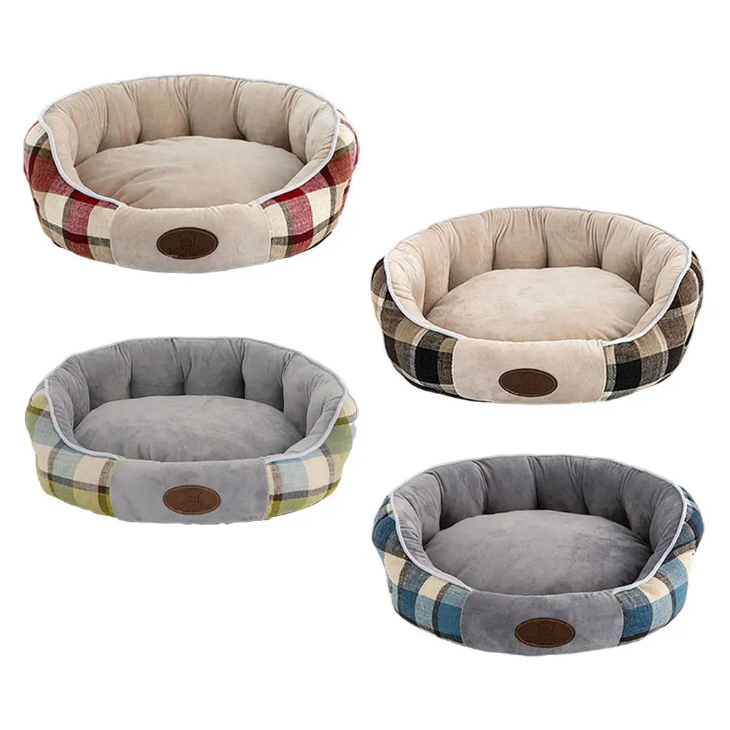 Lattice Cats Dogs Bed Lattice Calming Water-Resistant Bottom Home Fabric