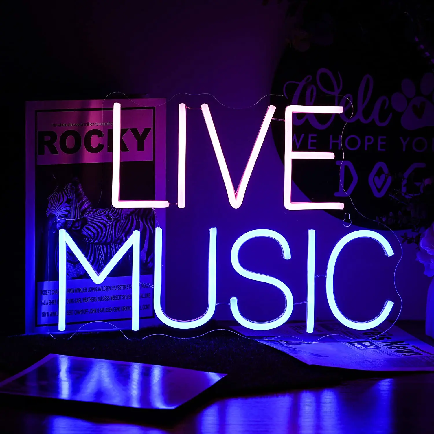 Live Music LED Neon Light Signs Party Bar Studio Atmosphere Light Glowing Signs Studio LED Light DJ Wall Decor Night Lights USB