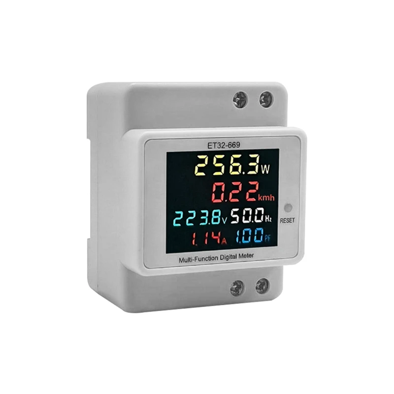 

Electricity Meter Smart Watt-Hour Meter 220V Voltage Current Power Frequency Factor Meter Rail Type Meters