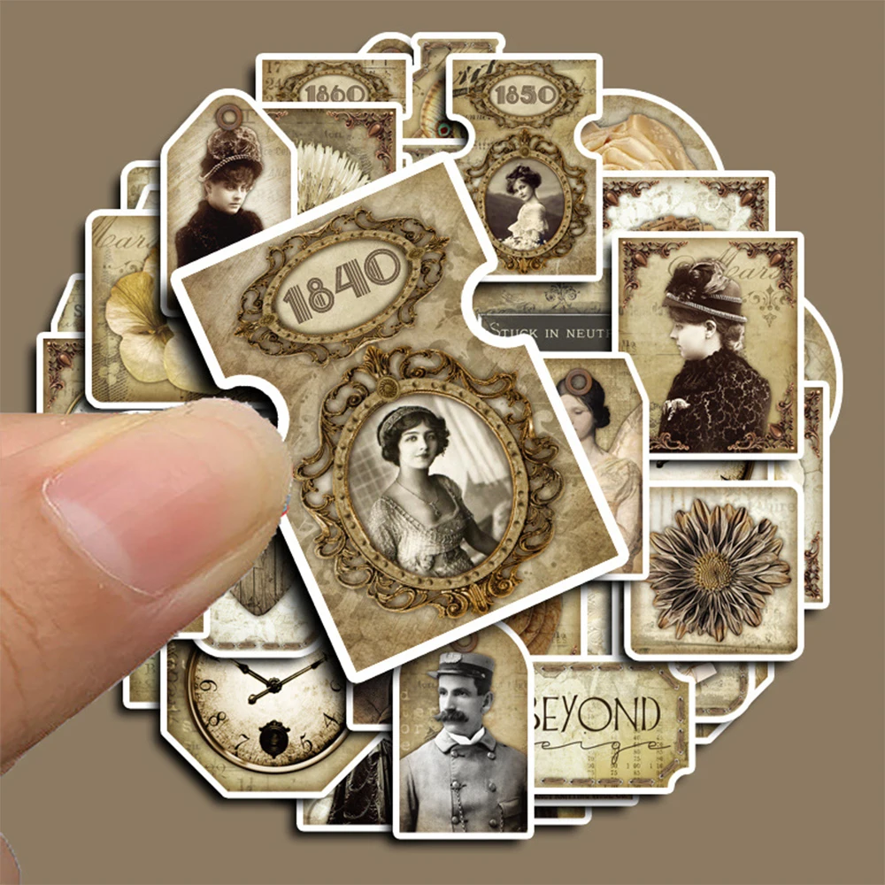 

10/30/45pcs European Style Retro Art Aesthetic Stickers Vintage Graffiti Decals Phone Scrapbook Laptop Diary Sticker Decoration