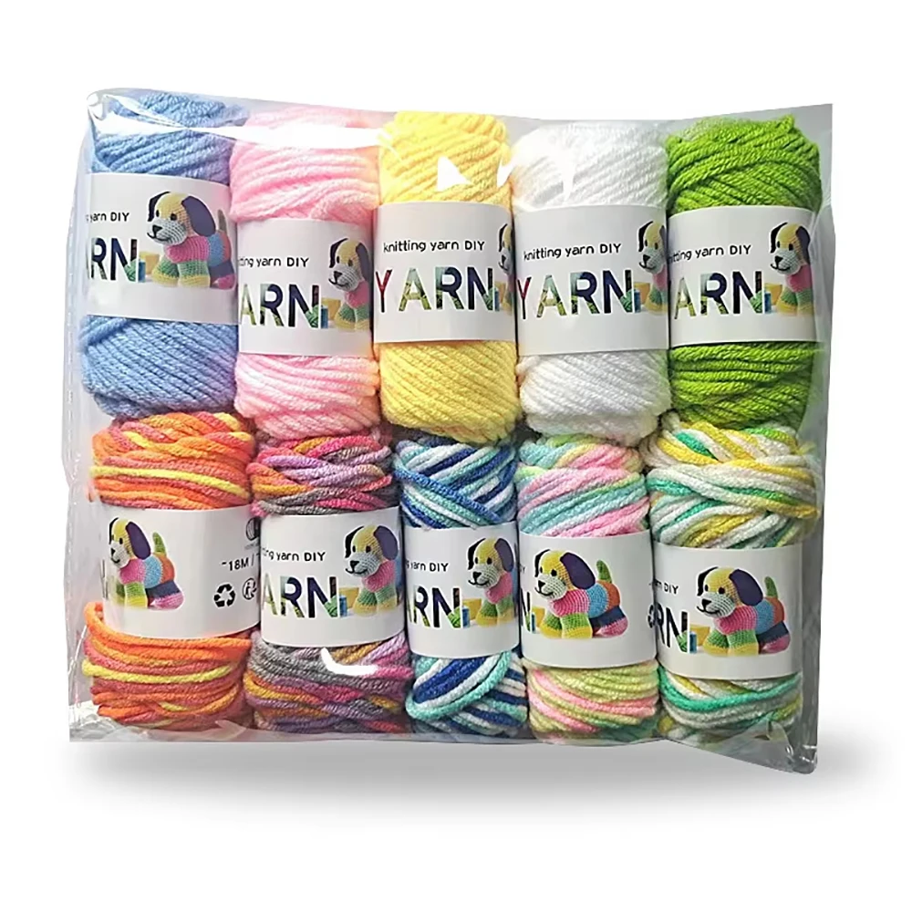 10pcs Cotton Blended Yarn Handmade Woven Yarns Rolls Starter Craft Tools Set for DIY Embroidery Starter Woven Tool