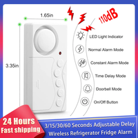 New Freezer Door Alarm with Delay 3/15/30/60 Seconds Adjustable Delay Refrigerator Alarm Wireless Door Open Ala