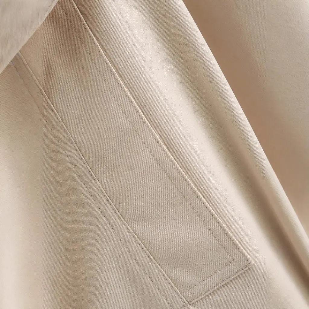 

Women's European American Fashion Windbreaker Jacket Simple All-match Short Belt Design Spring New