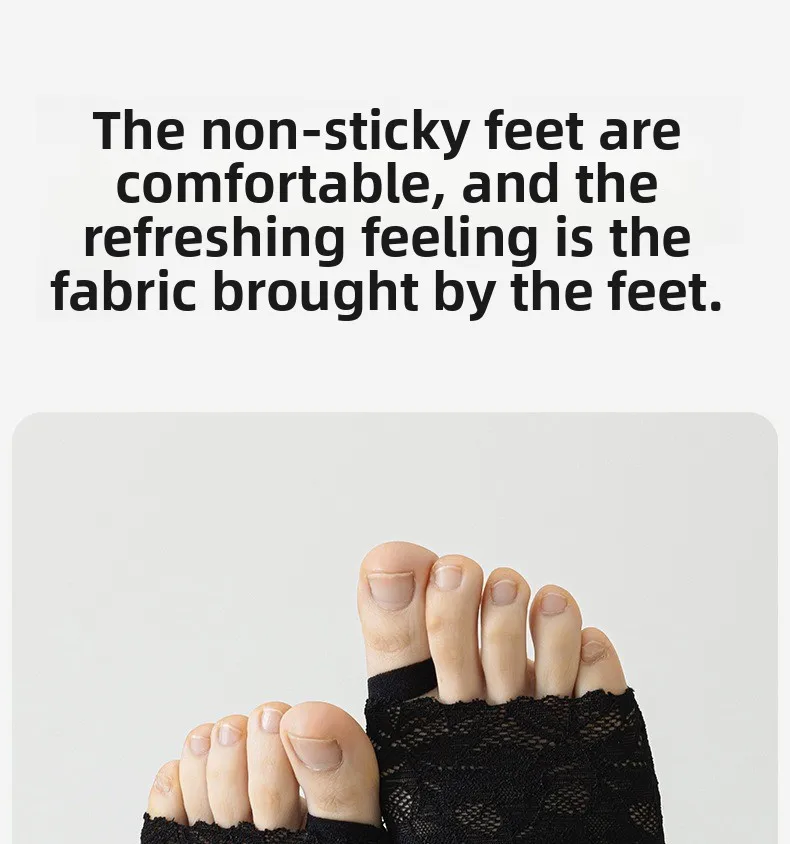 Sommer dünne Spitze unsichtbare Socken Split Toe Vorfuß Socken für Frauen High Heel Hausschuhe Schuhe atmungsaktive Spitzensocken für Halloween – Detail 23