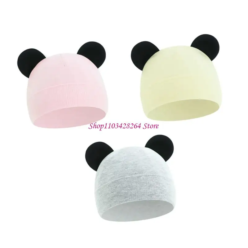 Bonnet tricoté Crochet pour bébé, 3 pièces, bonnet chaud pour nouveau-nés 0 à 3 mois