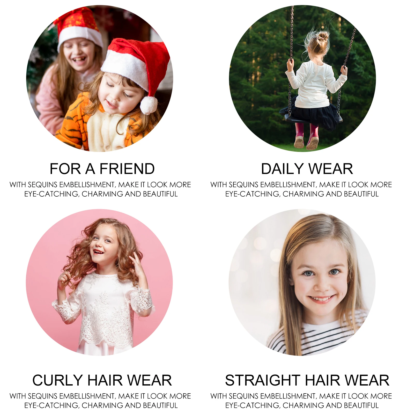 

5pcs Christmas Clip Adorable Barrette Hair Clip Barrettes Christmas Hat Bright Color Sequins Accessories