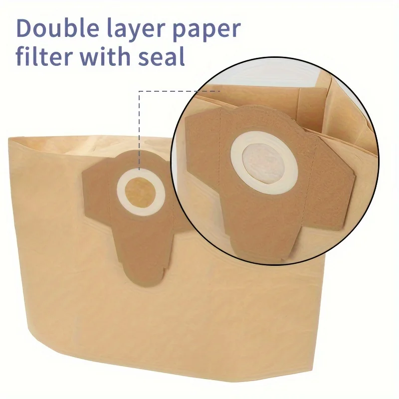 10pcs Premium vacuum cleaner bag compatible with Einhell 5.28 gallon wet/dry - efficient dirt catcher