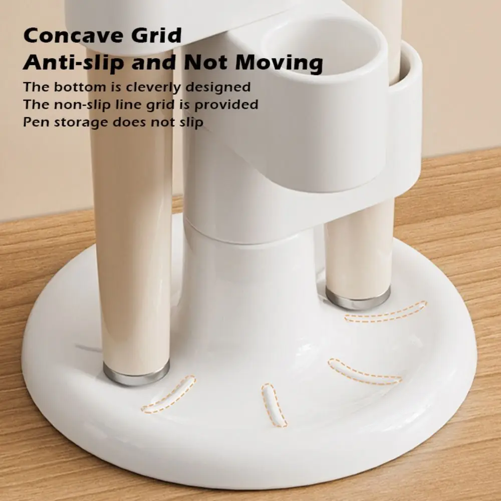 Multi-functional ABS Pen Holder 4-slot Rotating Household Desktop Pen Rack Makeup Brush Holder School Office Home